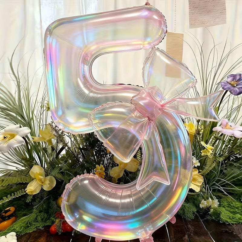 Globo Metálico Holográfico con Lazo